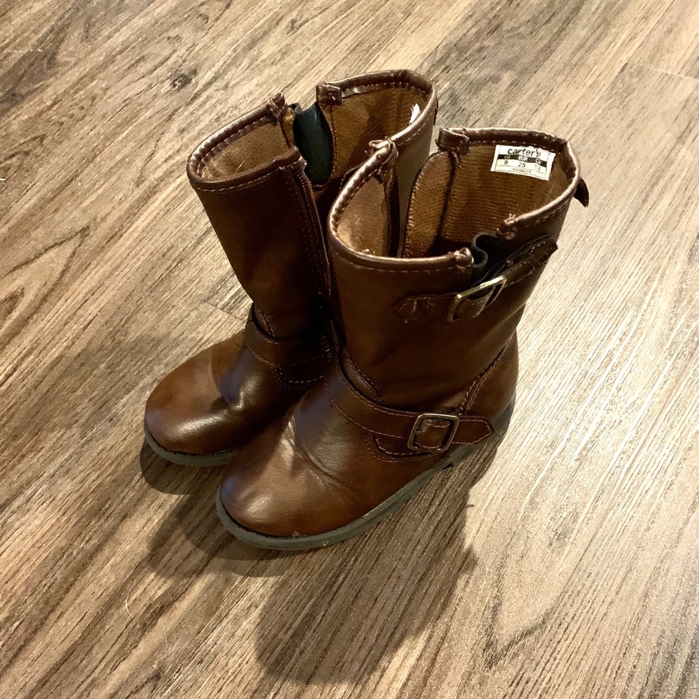 Brown Leather Mock Riding Boots